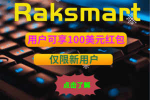 Raksmart 新注册用户最高享100美金新人红包