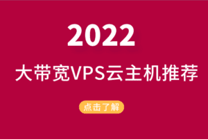 2022年大带宽VPS云主机推荐