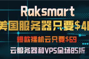 Raksmart 美国服务器最低46美元 裸机云服务器最低69美元