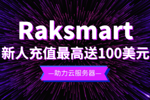 Raksmart新人充值最高送100美元,助力云服务器