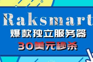 Raksmart推出爆款独立服务器30美元秒杀