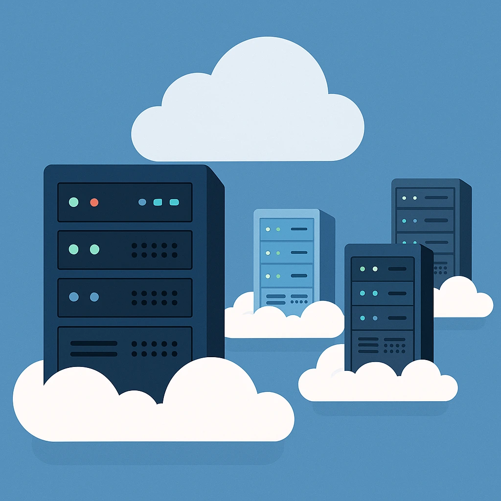 云端服务器托管服务之间的视觉对比图