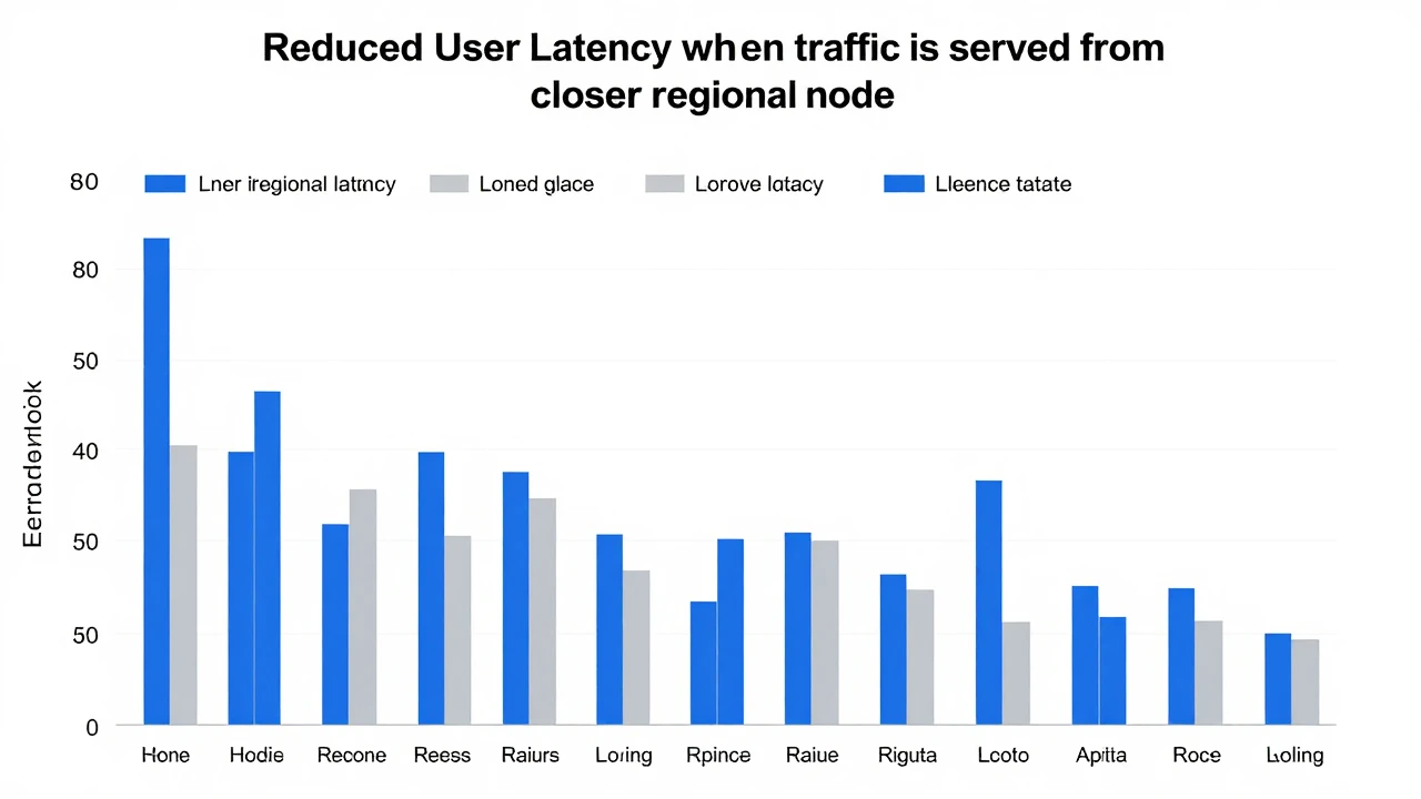 区域节点延迟对比示意图：本地节点 vs 跨区域路由的延迟差异