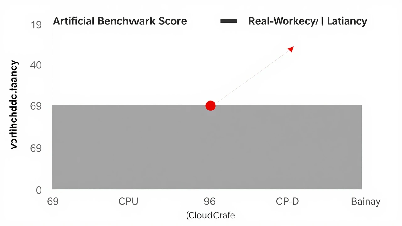 VPS 跑分与业务体感差异示意图