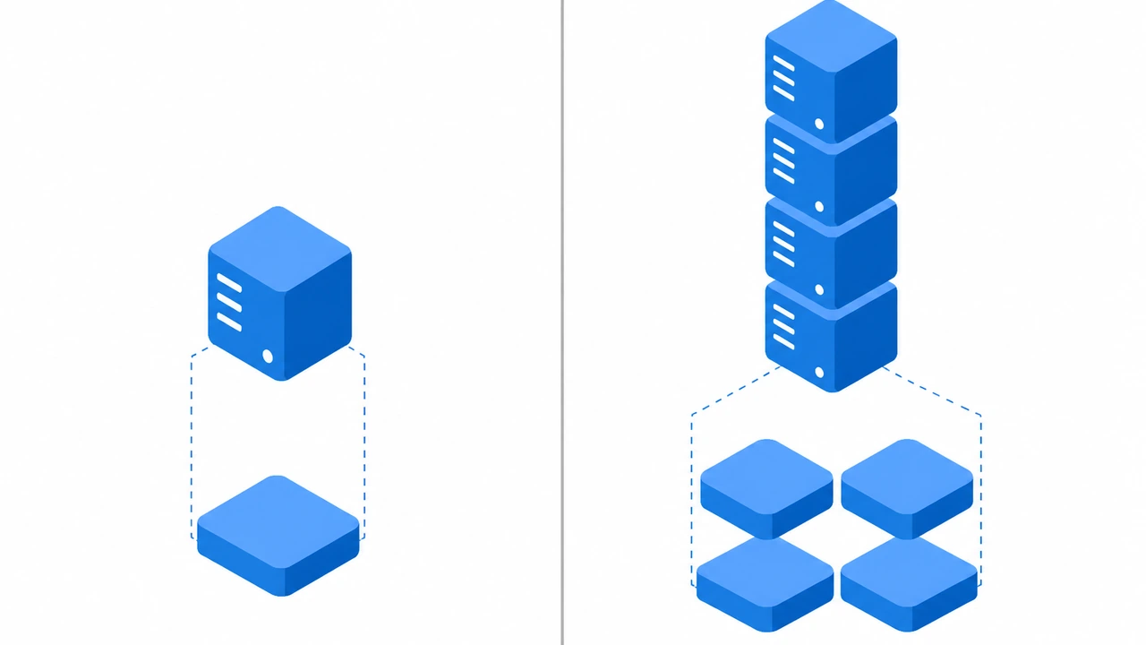 入门 VPS 与中高配 VPS 配置差异示意图