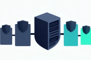 VPS DDoS 免费额度评测封面图，展示带防护盾的服务器与多档防护对比