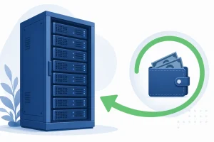 海外 VPS 退款政策概念：主机服务与退款关系示意